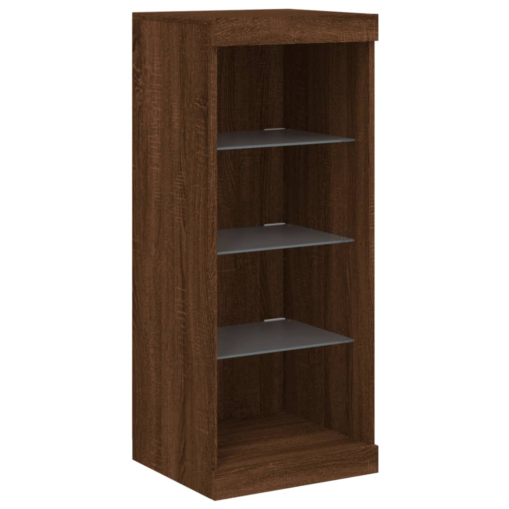 vidaXL Servantă cu lumini LED, stejar maro, 41x37x100 cm vidaXL Servantă cu lumini LED, stejar maro, 41x37x100 cm