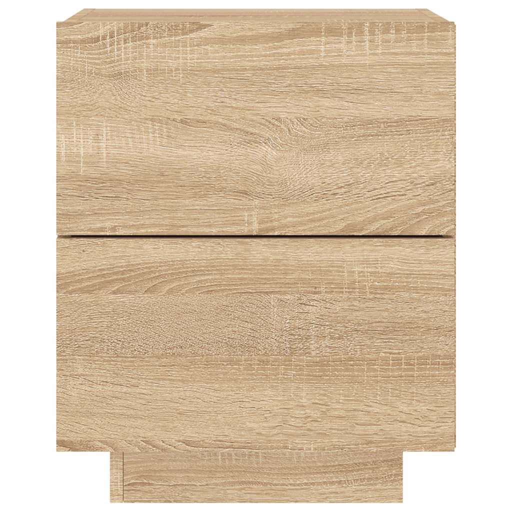 vidaXL Noptieră cu lumini LED, stejar sonoma, lemn prelucrat vidaXL Noptieră cu lumini LED, stejar sonoma, lemn prelucrat
