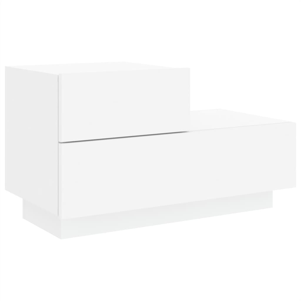 vidaXL Noptieră cu lumini LED, alb, 70x36x40,5 cm vidaXL Noptieră cu lumini LED, alb, 70x36x40,5 cm