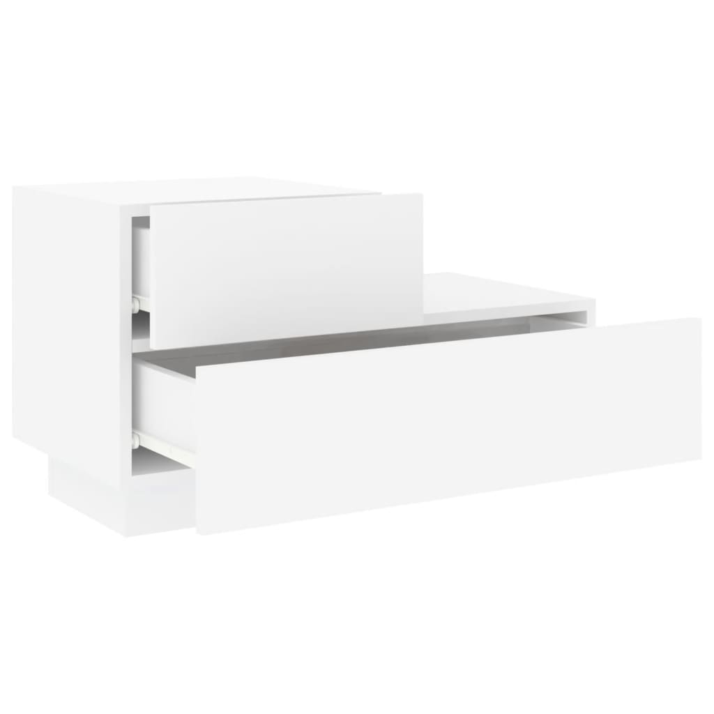 vidaXL Noptieră cu lumini LED, alb, 70x36x40,5 cm vidaXL Noptieră cu lumini LED, alb, 70x36x40,5 cm