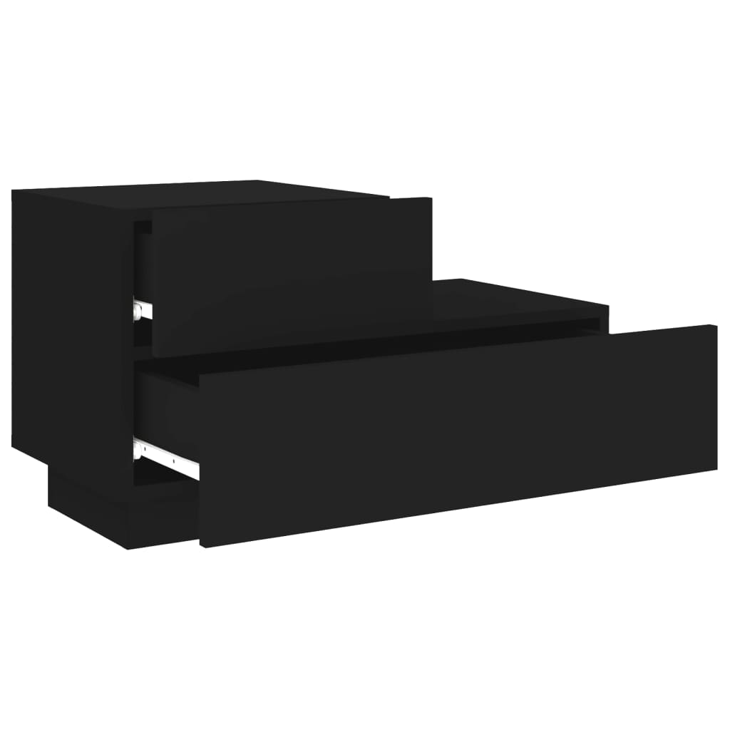 vidaXL Noptieră cu lumini LED, negru, 70x36x40,5 cm vidaXL Noptieră cu lumini LED, negru, 70x36x40,5 cm