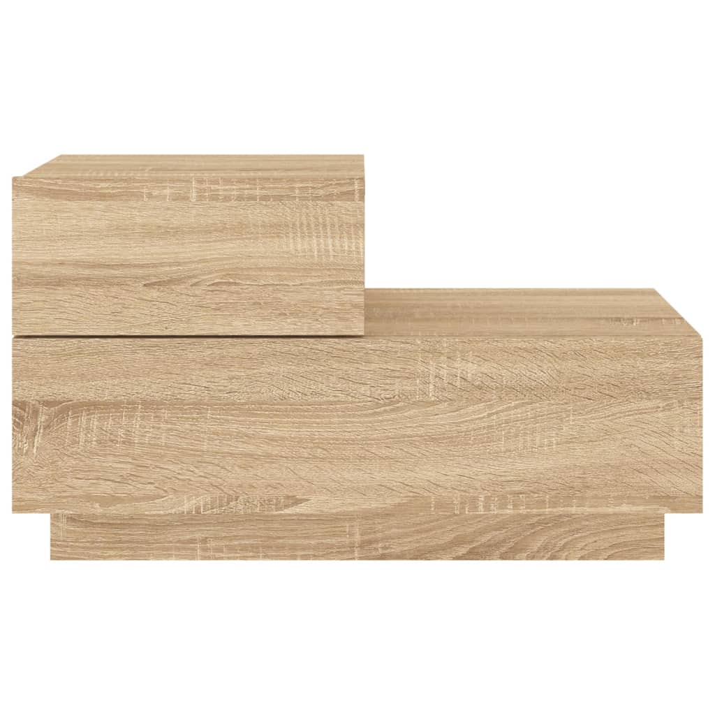 vidaXL Noptieră cu lumini LED, stejar sonoma, 70x36x40,5 cm vidaXL Noptieră cu lumini LED, stejar sonoma, 70x36x40,5 cm