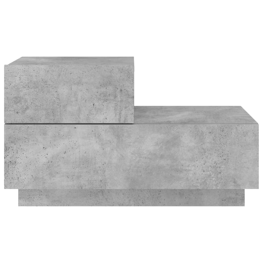 vidaXL Noptieră cu lumini LED, gri beton, 70x36x40,5 cm vidaXL Noptieră cu lumini LED, gri beton, 70x36x40,5 cm