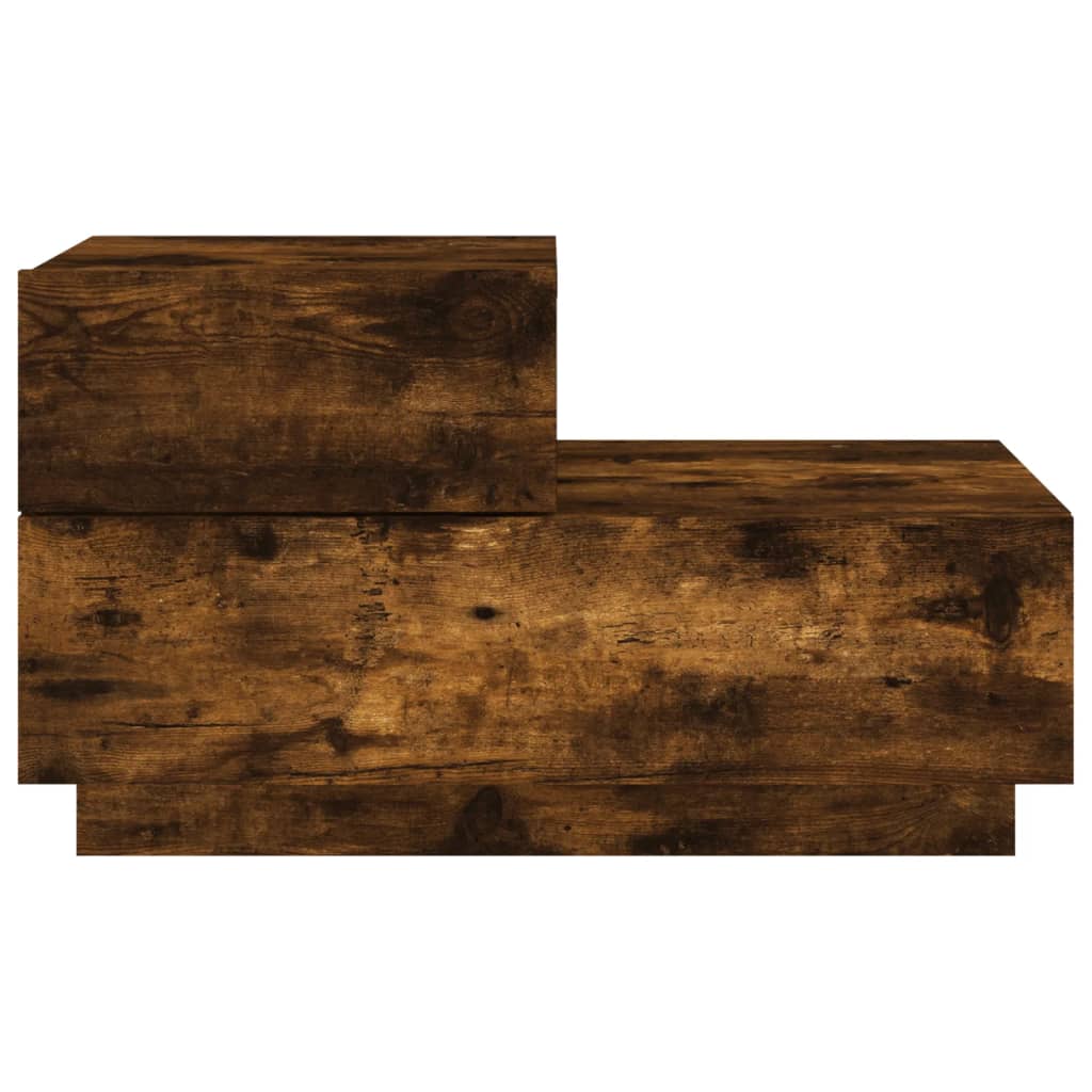 vidaXL Noptieră cu lumini LED, stejar fumuriu, 70x36x40,5 cm vidaXL Noptieră cu lumini LED, stejar fumuriu, 70x36x40,5 cm