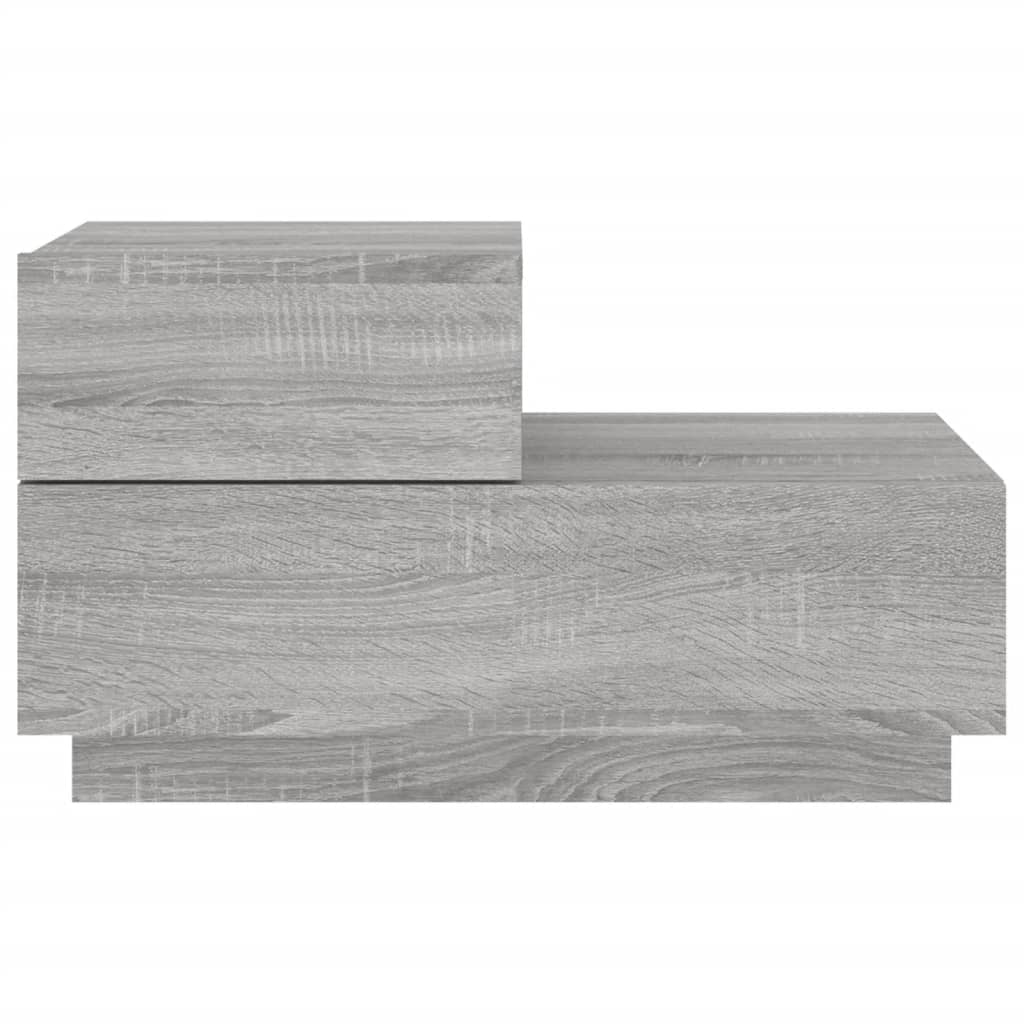 vidaXL Noptieră cu lumini LED, gri sonoma, 70x36x40,5 cm vidaXL Noptieră cu lumini LED, gri sonoma, 70x36x40,5 cm