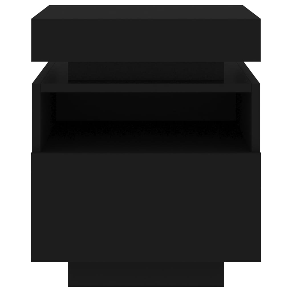 vidaXL Noptieră cu lumini LED, negru, 40x39x48,5 cm vidaXL Noptieră cu lumini LED, negru, 40x39x48,5 cm