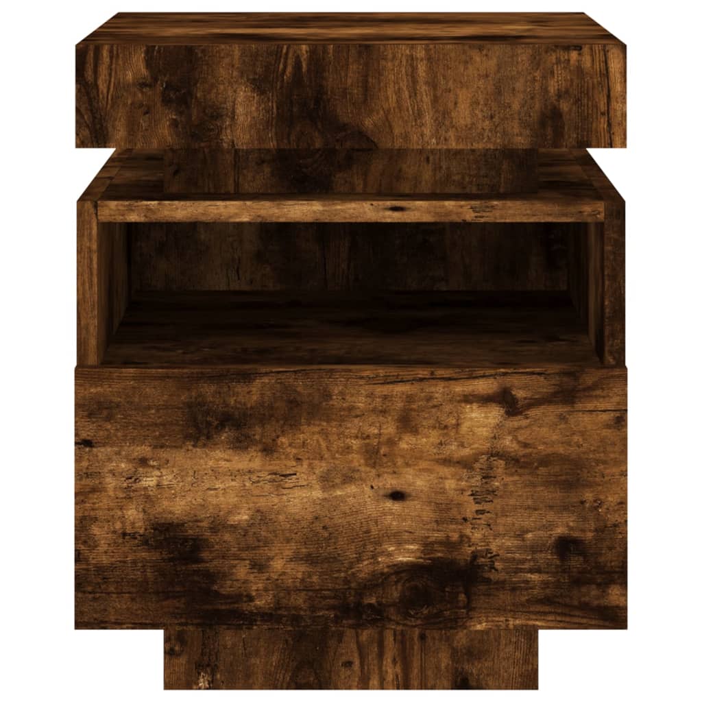 vidaXL Noptieră cu lumini LED, stejar sonoma, 40x39x48,5 cm vidaXL Noptieră cu lumini LED, stejar sonoma, 40x39x48,5 cm
