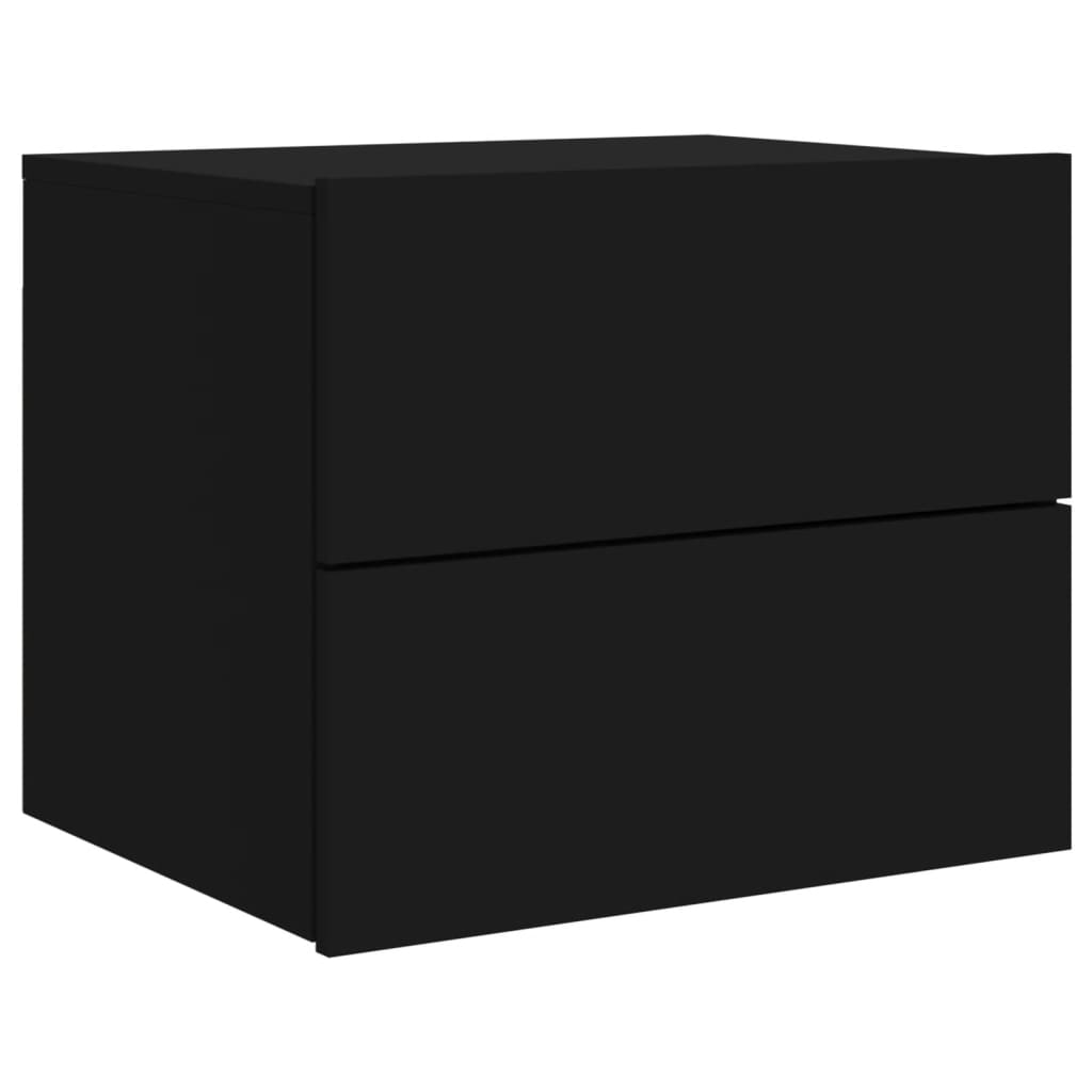vidaXL Noptieră montată pe perete cu lumini LED, negru