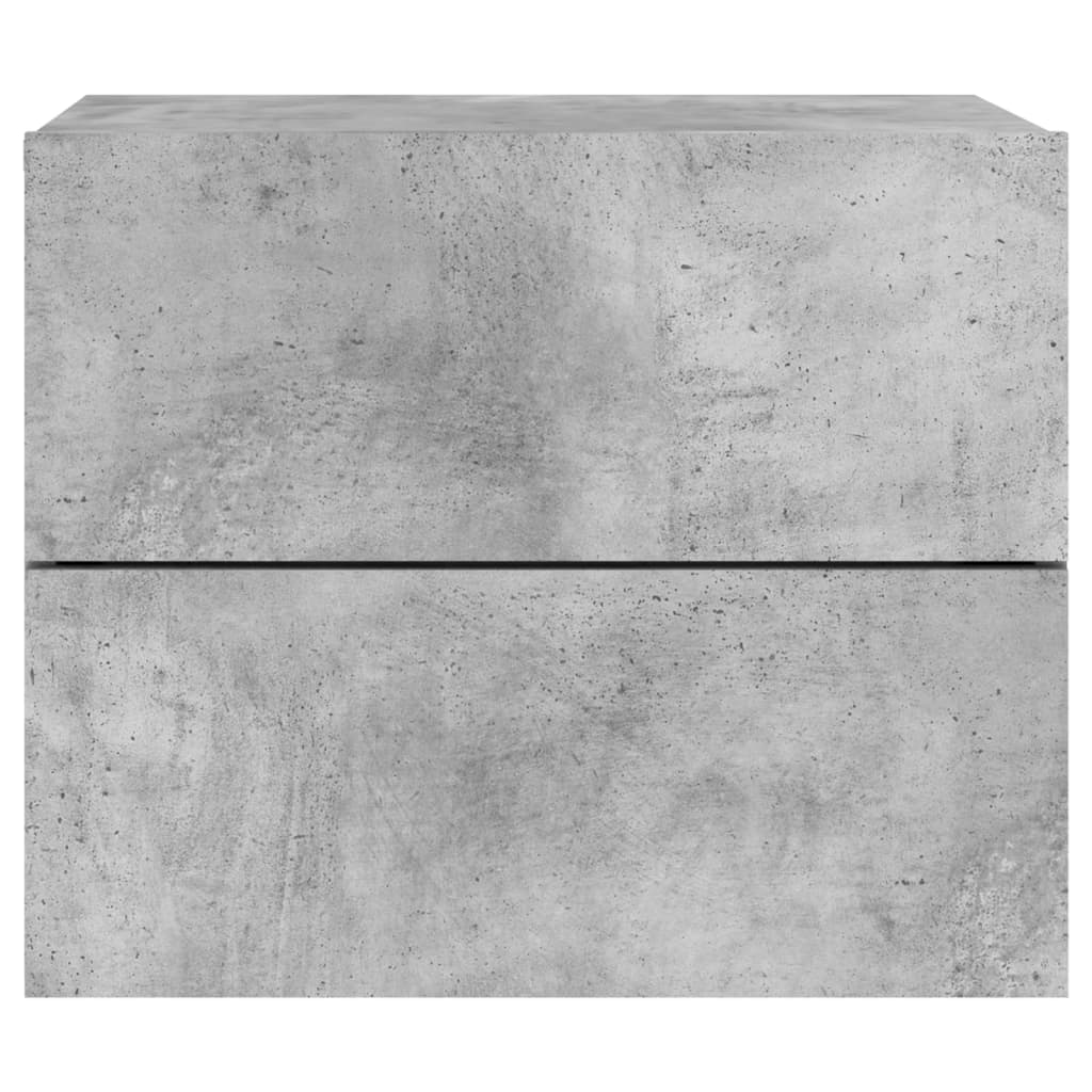 vidaXL Noptieră montată pe perete cu lumini LED, gri beton