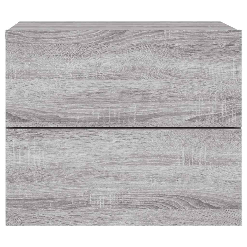 vidaXL Noptieră montată pe perete cu lumini LED, sonoma gri