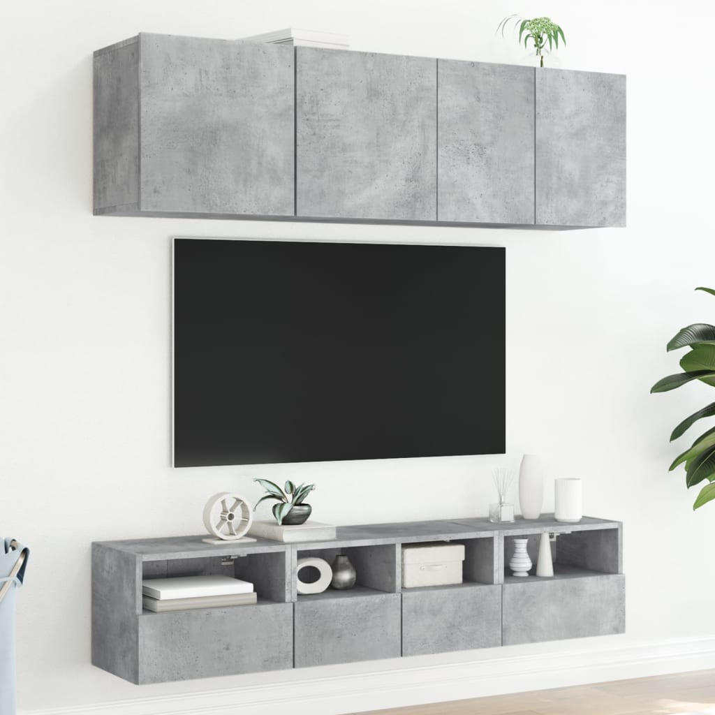 vidaXL Comodă TV de perete, gri beton, 40x30x30 cm, lemn prelucrat vidaXL Comodă TV de perete, gri beton, 40x30x30 cm, lemn prelucrat