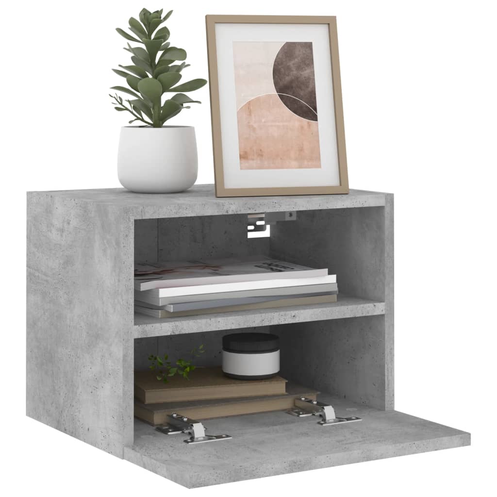 vidaXL Comodă TV de perete, gri beton, 40x30x30 cm, lemn prelucrat vidaXL Comodă TV de perete, gri beton, 40x30x30 cm, lemn prelucrat