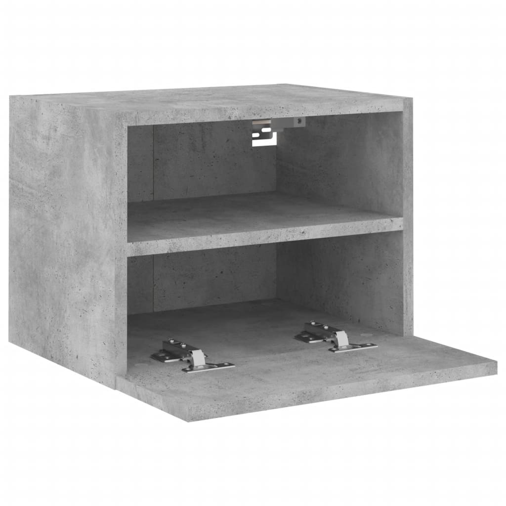 vidaXL Comodă TV de perete, gri beton, 40x30x30 cm, lemn prelucrat vidaXL Comodă TV de perete, gri beton, 40x30x30 cm, lemn prelucrat