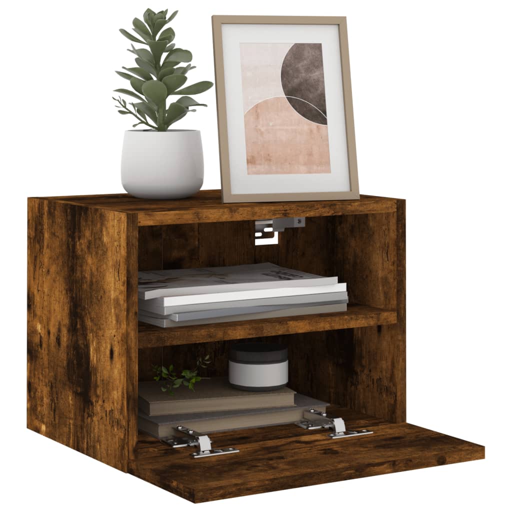 vidaXL Comodă TV de perete stejar fumuriu 40x30x30 cm lemn prelucrat vidaXL Comodă TV de perete stejar fumuriu 40x30x30 cm lemn prelucrat