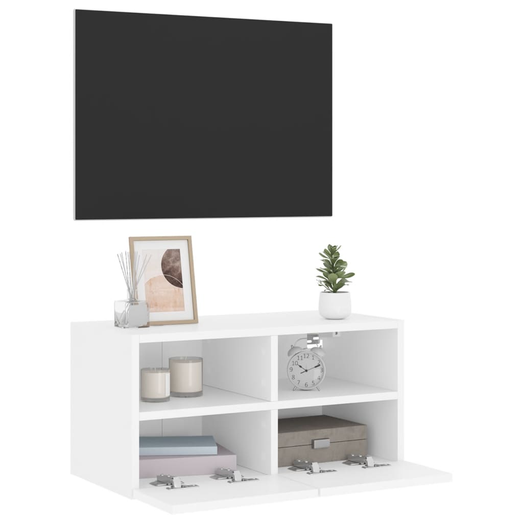 vidaXL Comodă TV de perete, alb, 60x30x30 cm, lemn prelucrat