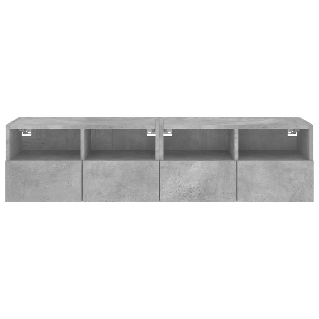 vidaXL Comode TV de perete, 2 buc., gri beton, 60x30x30 cm, lemn