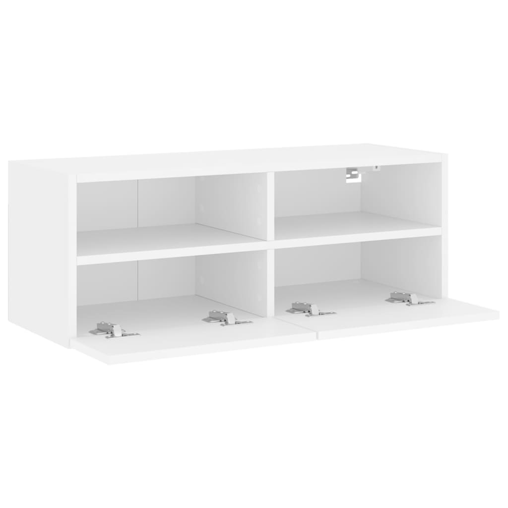vidaXL Comode TV de perete, alb, 80x30x30 cm, lemn prelucrat