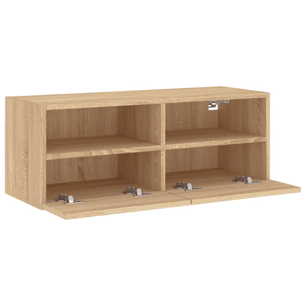 vidaXL Comode TV de perete, stejar sonoma, 80x30x30 cm, lemn prelucrat