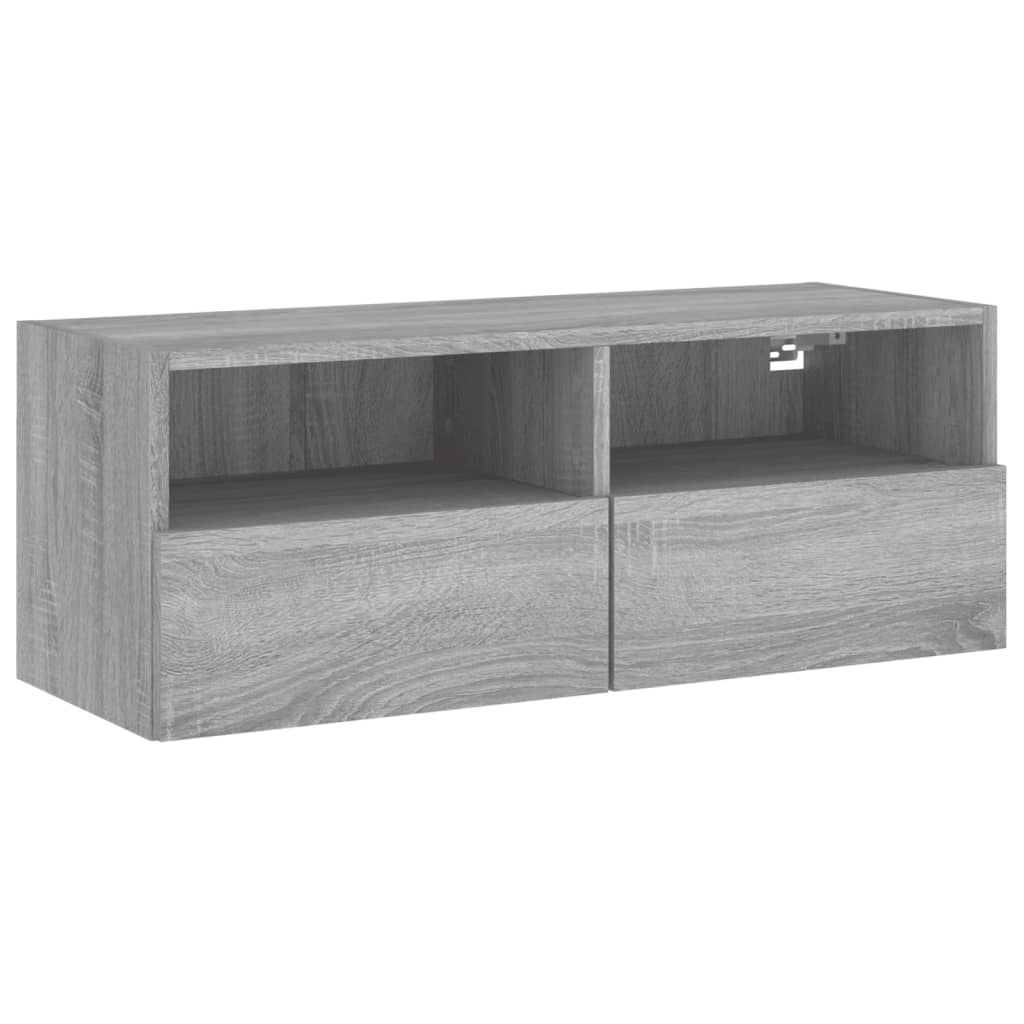 vidaXL Comodă TV de perete, gri sonoma, 80x30x30 cm, lemn prelucrat vidaXL Comodă TV de perete, gri sonoma, 80x30x30 cm, lemn prelucrat