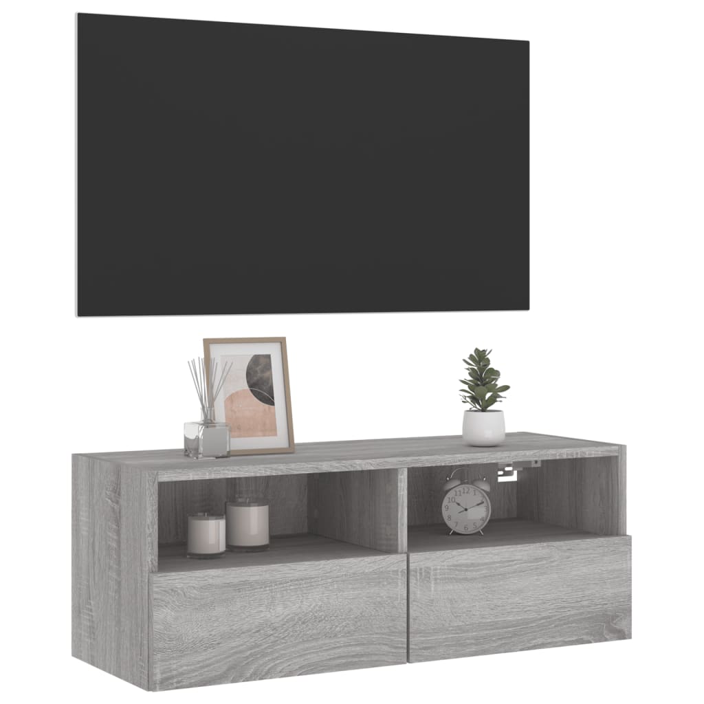 vidaXL Comodă TV de perete, gri sonoma, 80x30x30 cm, lemn prelucrat vidaXL Comodă TV de perete, gri sonoma, 80x30x30 cm, lemn prelucrat
