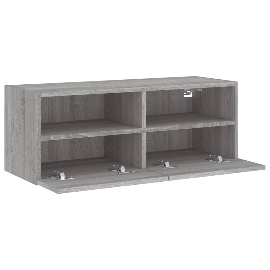 vidaXL Comodă TV de perete, gri sonoma, 80x30x30 cm, lemn prelucrat vidaXL Comodă TV de perete, gri sonoma, 80x30x30 cm, lemn prelucrat