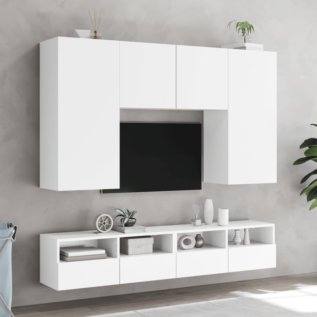 vidaXL Comodă TV de perete, alb, 100x30x30 cm, lemn prelucrat