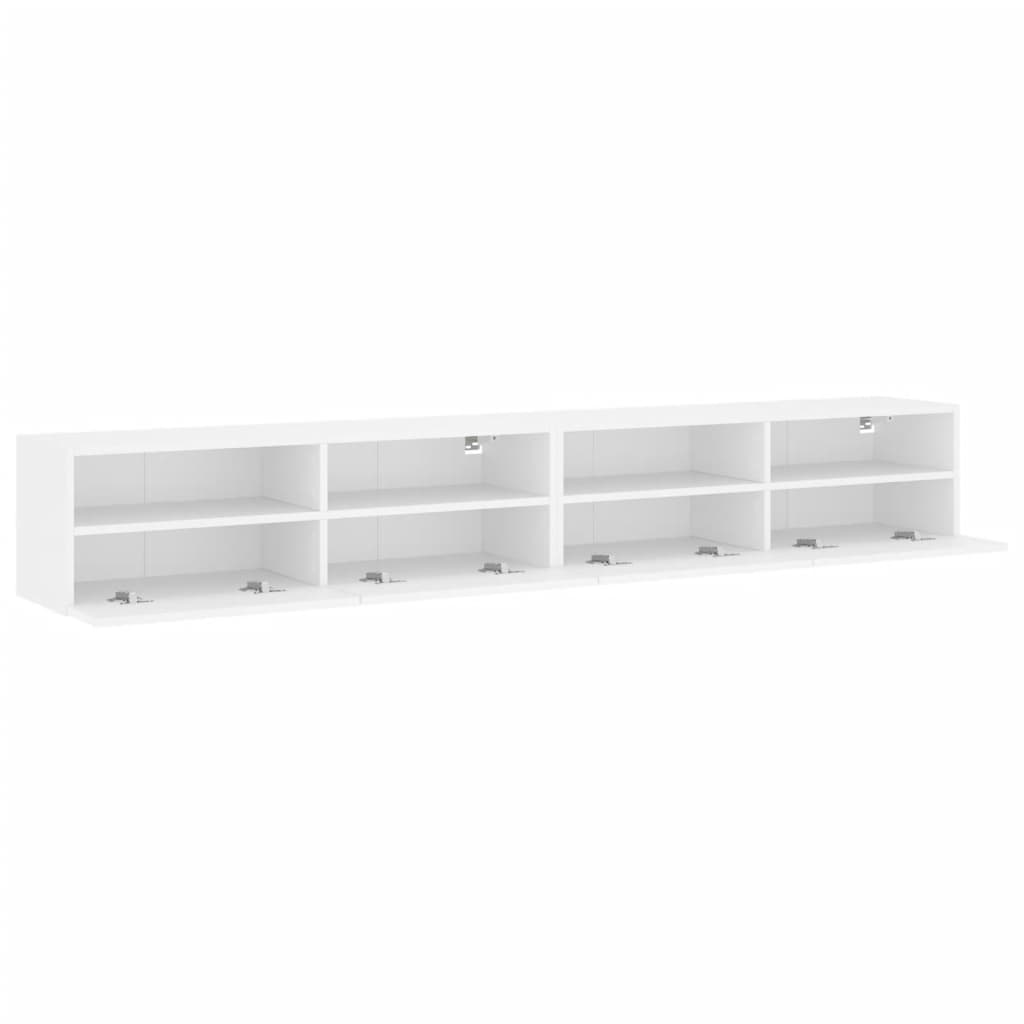 vidaXL Dulapuri TV de perete 2 buc. alb 100x30x30 cm lemn compozit