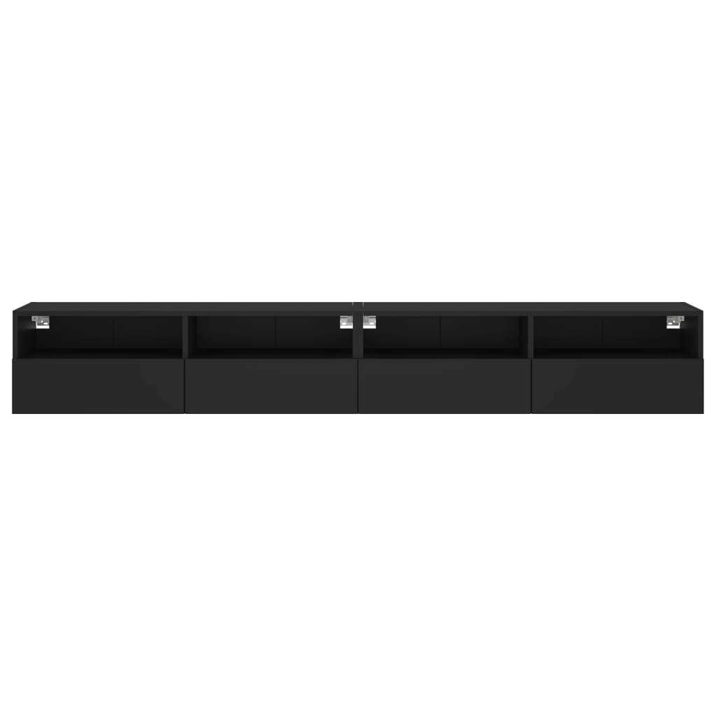 vidaXL Dulapuri TV de perete 2 buc. negru 100x30x30 cm lemn compozit