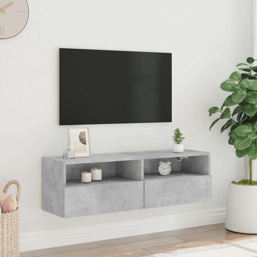 vidaXL Comodă TV de perete, gri beton, 100x30x30 cm, lemn prelucrat vidaXL Comodă TV de perete, gri beton, 100x30x30 cm, lemn prelucrat