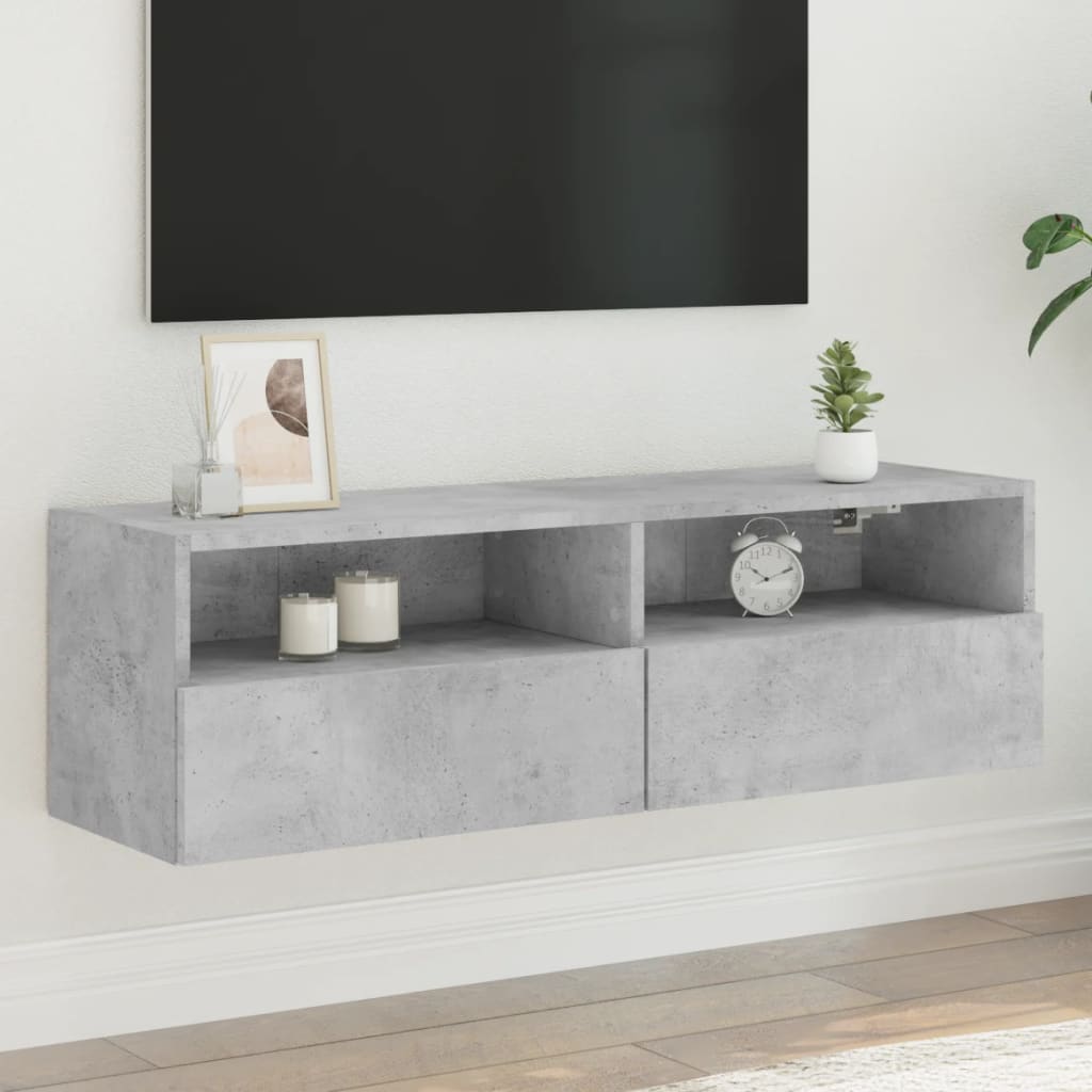 vidaXL Comodă TV de perete, gri beton, 100x30x30 cm, lemn prelucrat vidaXL Comodă TV de perete, gri beton, 100x30x30 cm, lemn prelucrat
