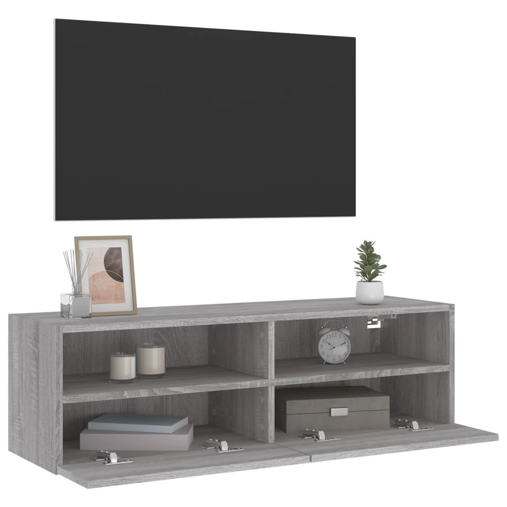 vidaXL Comodă TV de perete, gri sonoma, 100x30x30 cm, lemn prelucrat vidaXL Comodă TV de perete, gri sonoma, 100x30x30 cm, lemn prelucrat