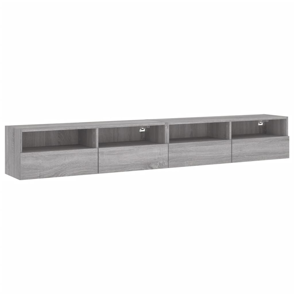 vidaXL Dulapuri TV de perete 2 buc. gri sonoma 100x30x30 cm lemn