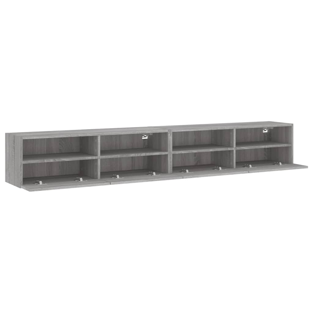 vidaXL Dulapuri TV de perete 2 buc. gri sonoma 100x30x30 cm lemn