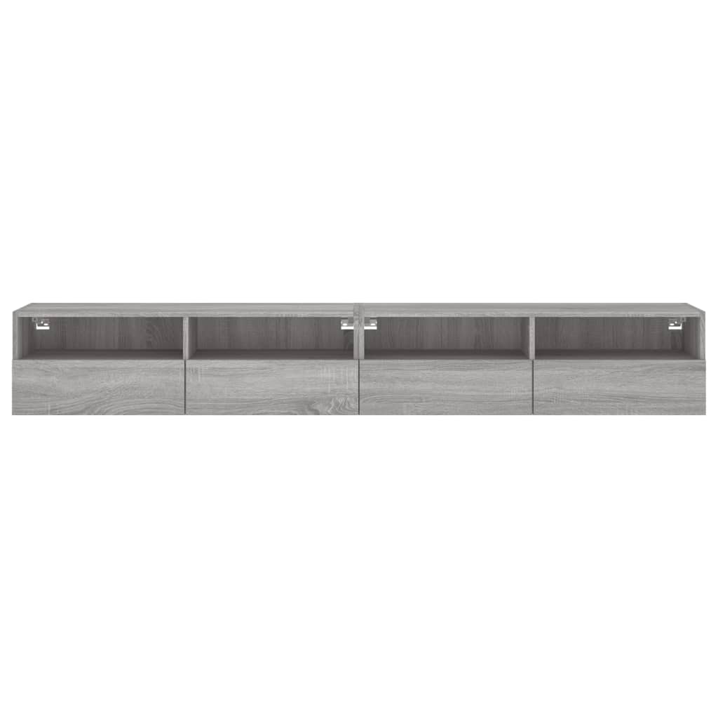 vidaXL Dulapuri TV de perete 2 buc. gri sonoma 100x30x30 cm lemn
