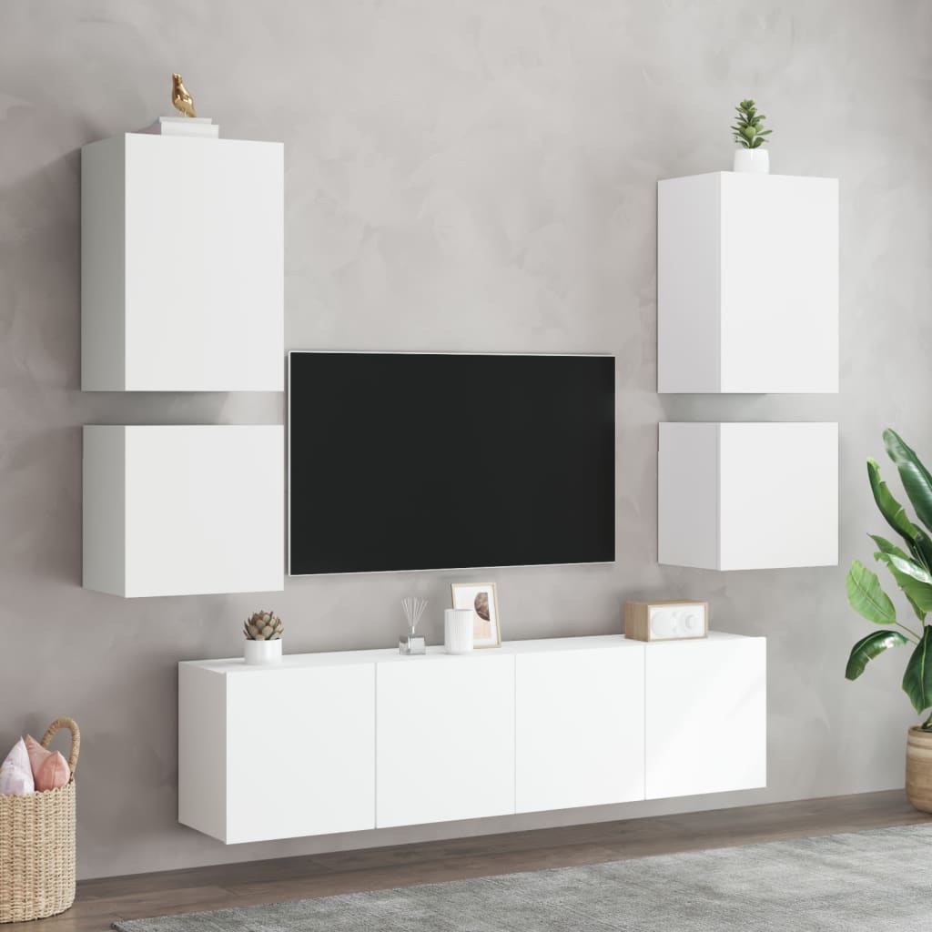 vidaXL Comodă TV de perete, alb, 40,5x30x40 cm, lemn prelucrat vidaXL Comodă TV de perete, alb, 40,5x30x40 cm, lemn prelucrat