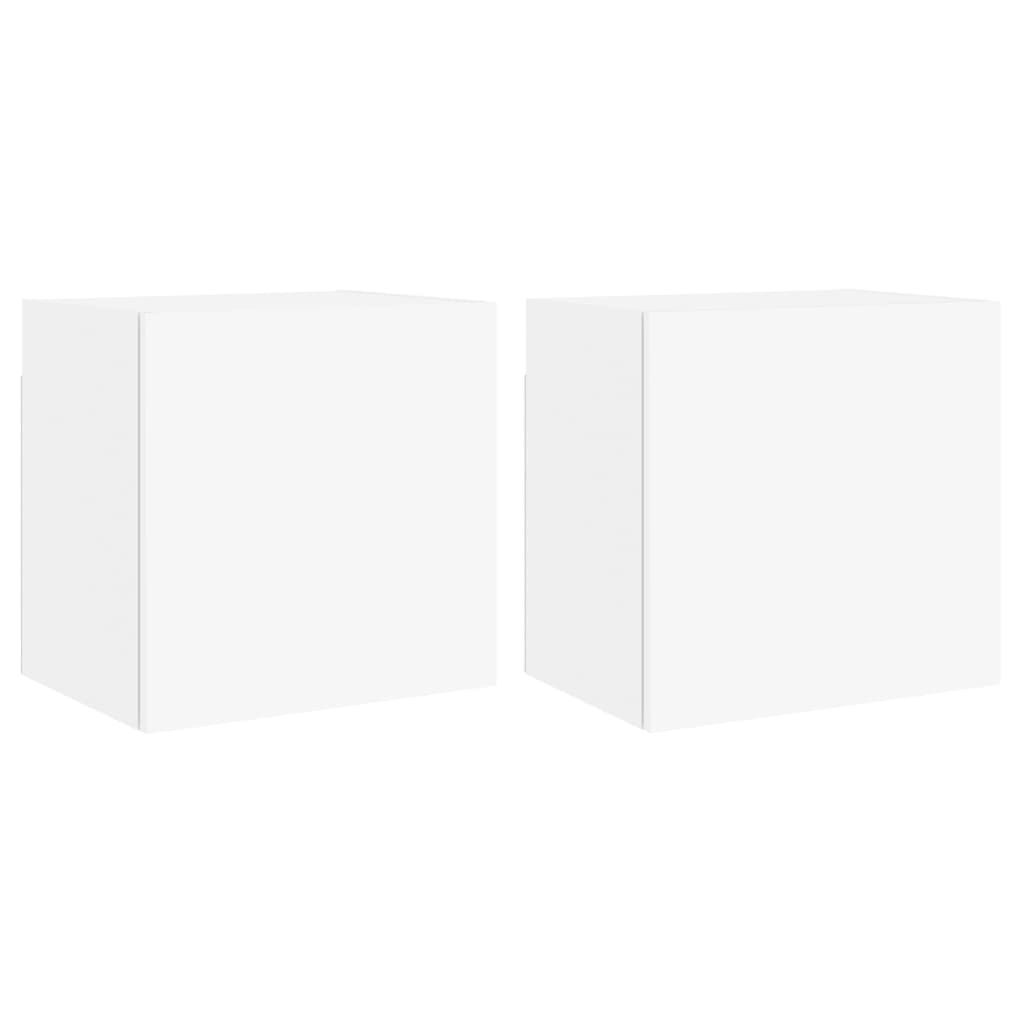 vidaXL Comode TV de perete, 2 buc., alb, 40,5x30x40 cm, lemn prelucrat