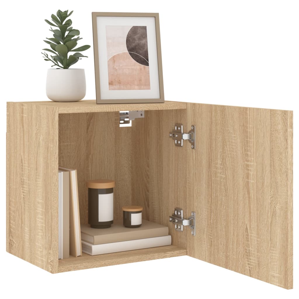 vidaXL Comode TV de perete, 2 buc., stejar sonoma, 40,5x30x40 cm, lemn
