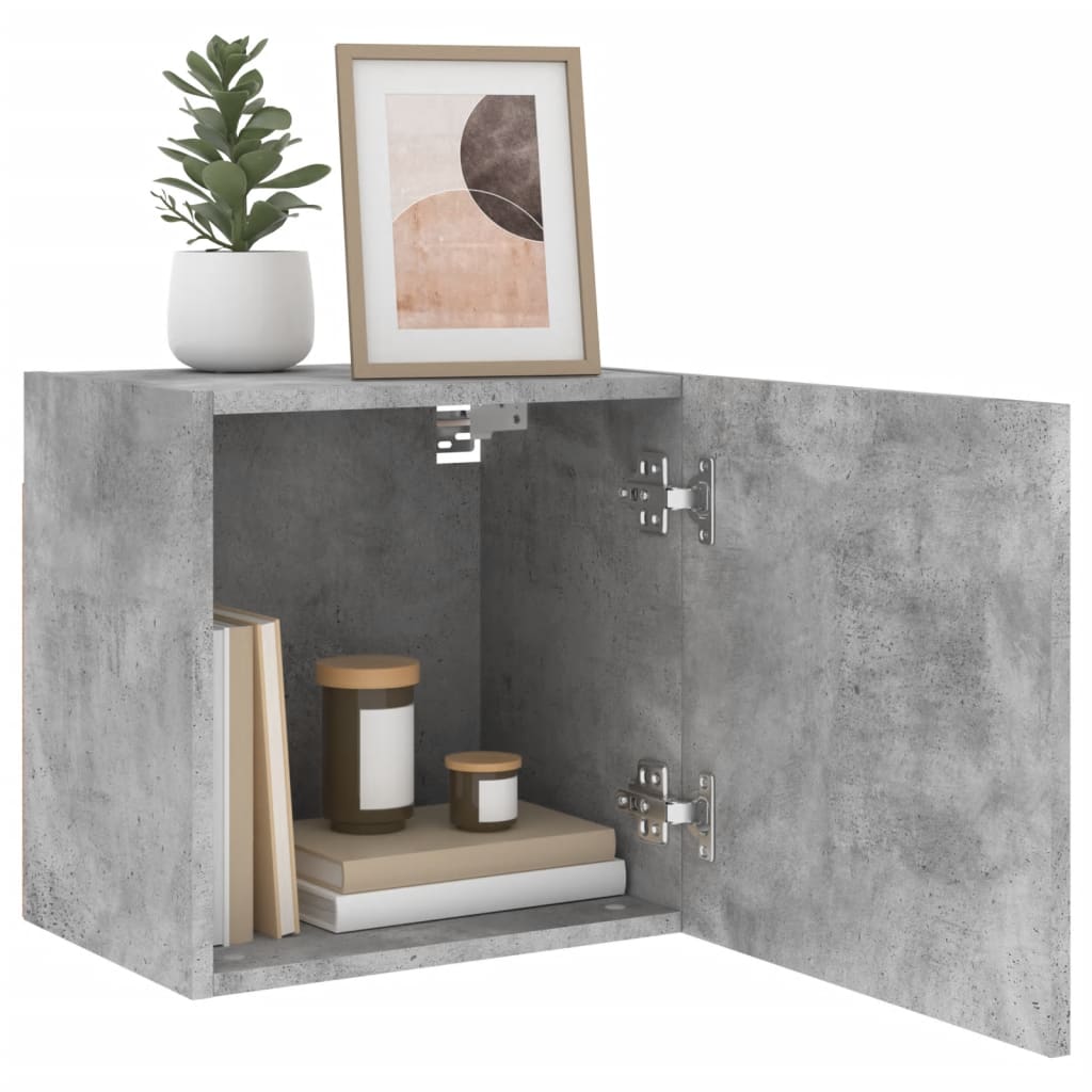 vidaXL Comodă TV de perete, gri beton, 40,5x30x40 cm, lemn prelucrat