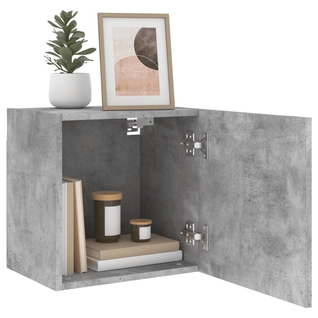 vidaXL Comode TV de perete, 2 buc. gri beton, 40,5x30x40 cm, lemn