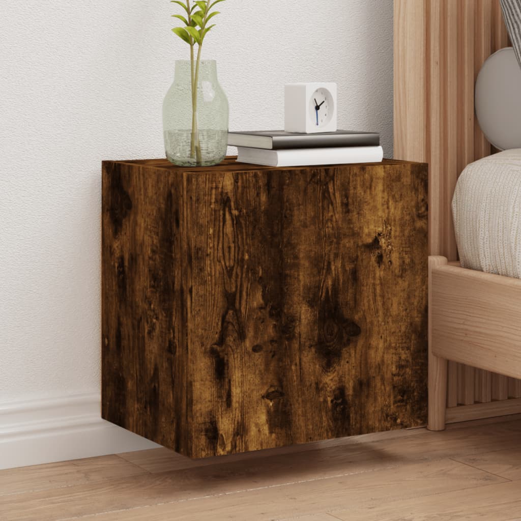 vidaXL Comodă TV de perete stejar fumuriu 40,5x30x40 cm lemn prelucrat vidaXL Comodă TV de perete stejar fumuriu 40,5x30x40 cm lemn prelucrat
