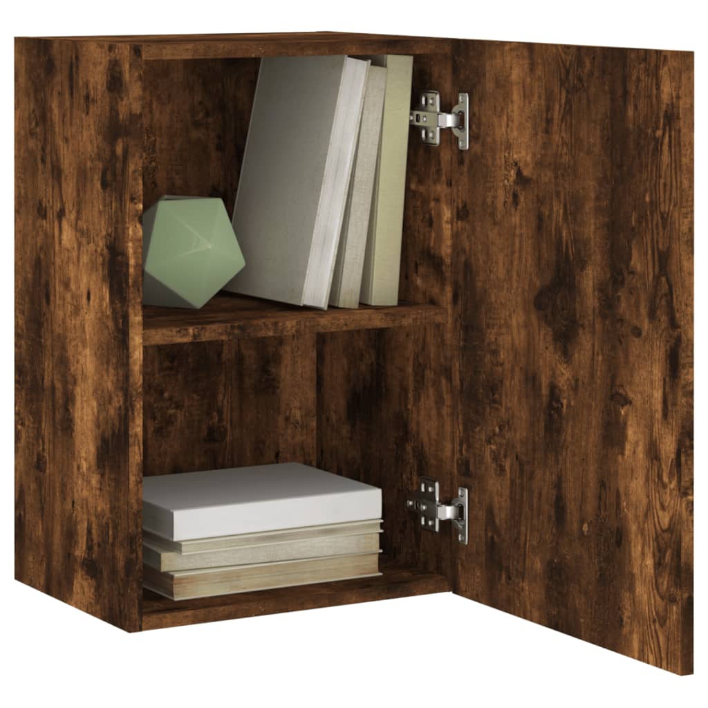 vidaXL Comodă TV de perete stejar fumuriu 40,5x30x60 cm lemn prelucrat