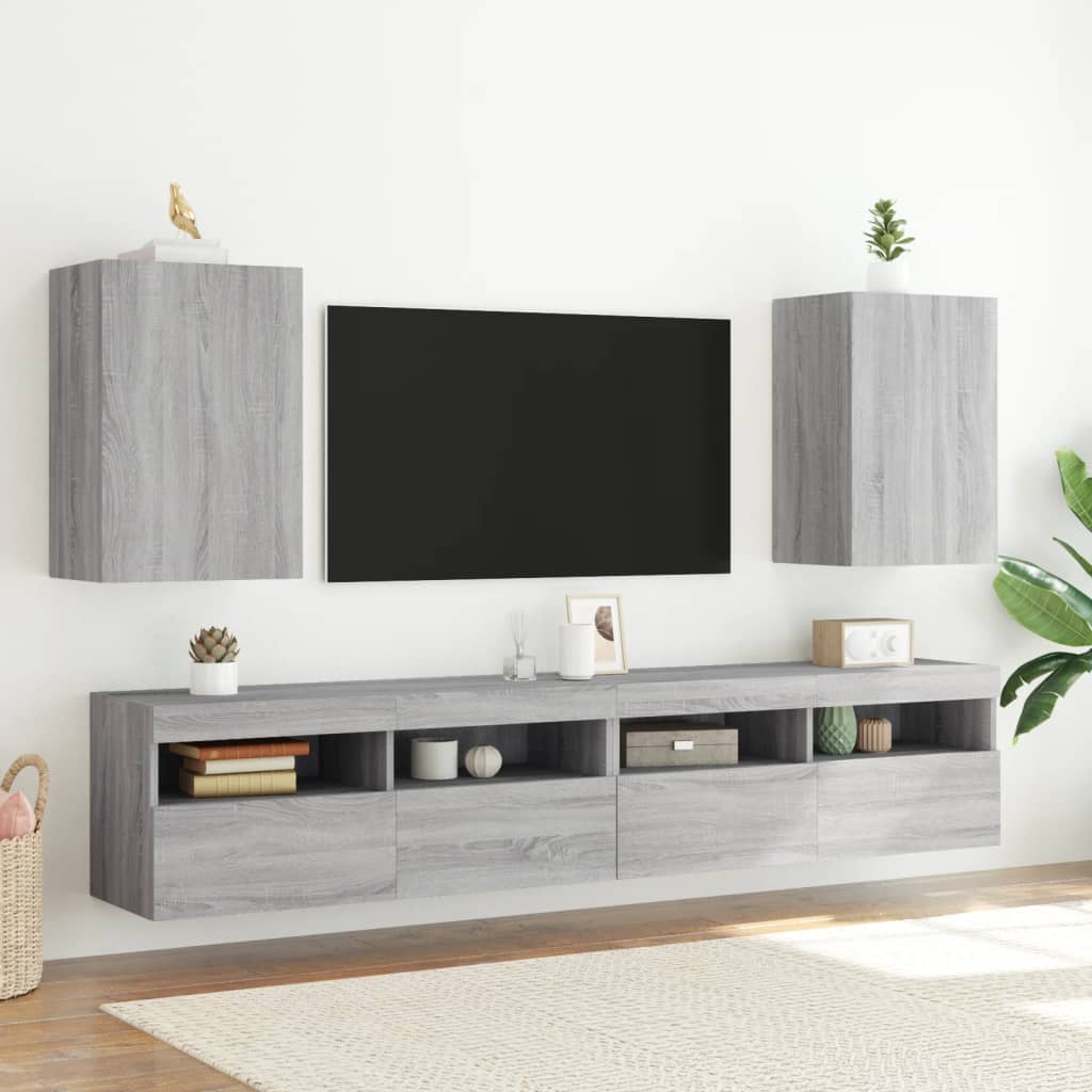 vidaXL Comodă TV de perete, gri sonoma 40,5x30x60 cm lemn prelucrat vidaXL Comodă TV de perete, gri sonoma 40,5x30x60 cm lemn prelucrat