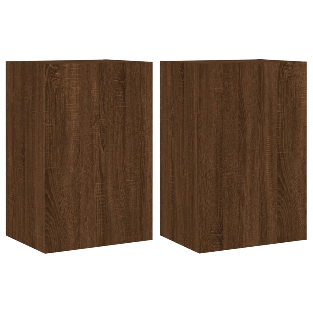 vidaXL Comodă TV de perete, 2 buc., stejar maro, 40,5x30x60 cm, lemn vidaXL Comodă TV de perete, 2 buc., stejar maro, 40,5x30x60 cm, lemn