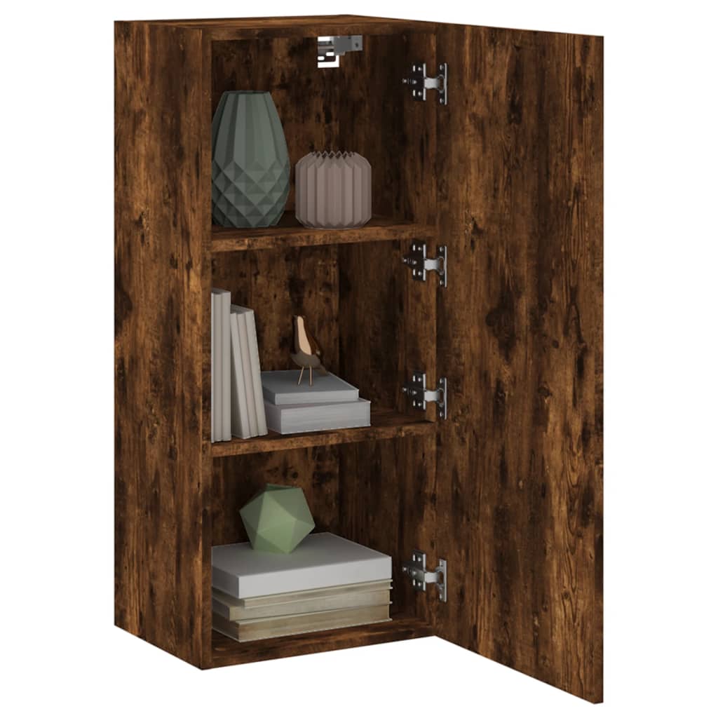 vidaXL Comodă TV de perete stejar fumuriu 40,5x30x90 cm lemn prelucrat vidaXL Comodă TV de perete stejar fumuriu 40,5x30x90 cm lemn prelucrat