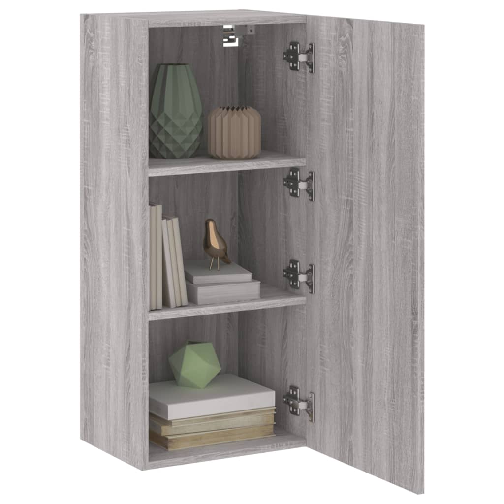 vidaXL Comodă TV de perete, gri sonoma 40,5x30x90 cm lemn prelucrat vidaXL Comodă TV de perete, gri sonoma 40,5x30x90 cm lemn prelucrat