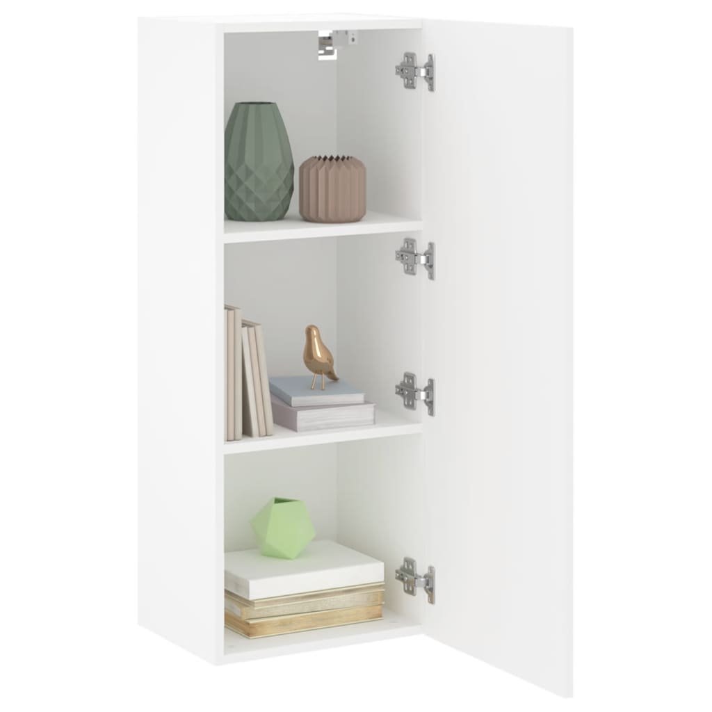 vidaXL Comodă TV de perete, alb, 40,5x30x102 cm, lemn prelucrat vidaXL Comodă TV de perete, alb, 40,5x30x102 cm, lemn prelucrat