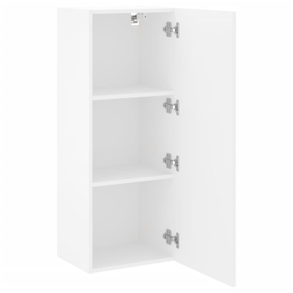 vidaXL Comodă TV de perete, alb, 40,5x30x102 cm, lemn prelucrat vidaXL Comodă TV de perete, alb, 40,5x30x102 cm, lemn prelucrat