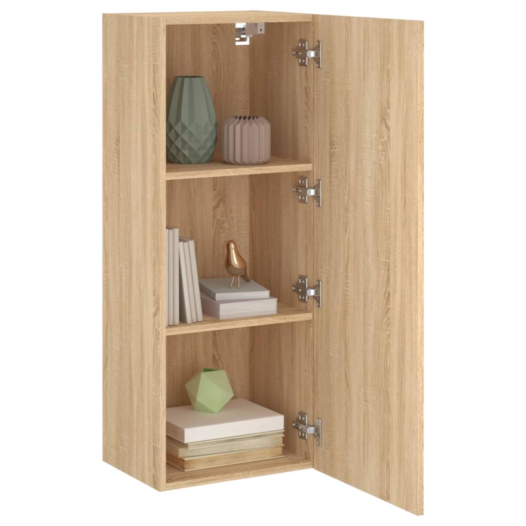 vidaXL Comodă TV de perete stejar sonoma 40,5x30x102 cm lemn prelucrat vidaXL Comodă TV de perete stejar sonoma 40,5x30x102 cm lemn prelucrat