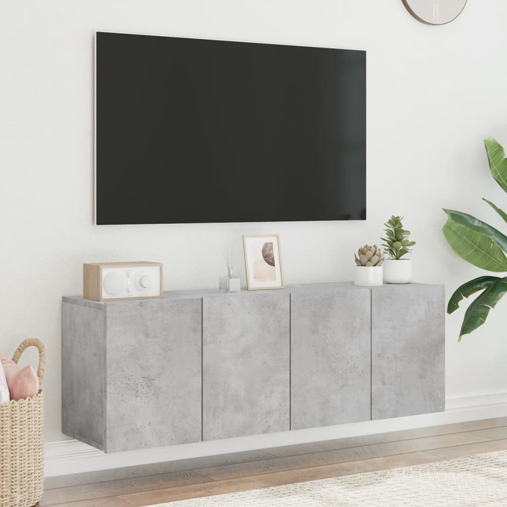 vidaXL Comodă TV de perete, 2 buc. gri beton, 60x30x41 cm