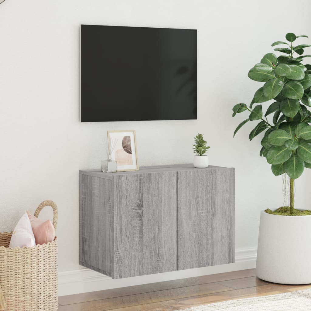 vidaXL Comodă TV de perete, gri sonoma, 60x30x41 cm vidaXL Comodă TV de perete, gri sonoma, 60x30x41 cm